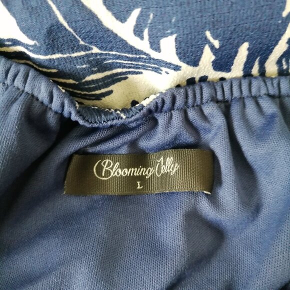 Blooming Jelly Women's Deep V-Neck Asymmetrical Floral Maxi Sundress Size L - Picture 5 of 7